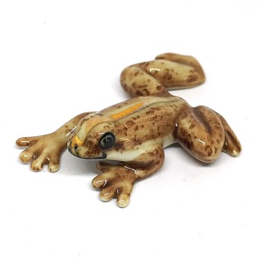 ZOOCRAFT Ceramic Frog Figurine Miniatures Handmade Terrarium Collectible Garden Decor