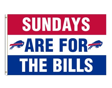 Oflying Buffalo Flag Sundays Are For The Bills Banner 3 * 5ft for Indoor Outdoor Garage Man Cave with 2 Metal Grommet