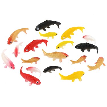 KALIONE Mini Koi Fish 20 Pcs Goldfish Figurines Miniature Tiny Carps Garden Supplies, Plastic Fish Figures Small Goldfish Miniature Carp Ornament Garden Decor