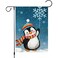 Winter Penguins Garden Flag Welcome Christmas Snowflakes Scarfs Yard Flags 12x18 Inch Double Sided Burlap Xmas Banner for Winter Holiday Christmas Outdoor Decoration(ONLY FLAG)