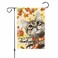 Happy Thanksgiving Garden Flags 12x18 Inch Double Sided Cat Fall Pumpkin Yard Flag Vertical Burlap Buffalo Plaid Yard Flag for Outdoor,seasonal Decor for Seasonal Autumn Farmhouse Outside Holiday
