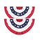 2 Pack USA Pleated Fan Flag, 1.5x3 Ft American US Flag Patriotic Bunting Stars and ​Stripes Banner with Canvas Header and Brass Grommets for 4th of July Memorial Day Indoor Outdoor Decoration