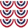 TURNMEON 6 Pack USA Pleated Fan Flag 1.5x3Ft Large 4th of July Bunting Flag American Patriotic Half Fan Banner Flag with Brass Grommets for Fourth of July Decoration Independence Day Outdoor