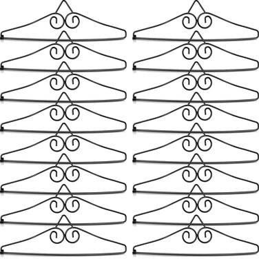 Therwen 16 Pack Garden Flag Hanger Garden Banner Holder Wall Flag Stand Hanging Banner Hanger Yard Flag Holder for Outdoor Porch, Black Matte Rust Resistant Brackets