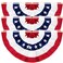 AMENON 3 Pack American Flag Bunting USA Pleated Fan, 1.5X3 Ft Large 4th of July US Patriotic Bunting Flag Half Fan Banner Outdoor Decorations, Fourth of July Decor, Red White Blue Bunting for Outside