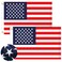 Breling 2 Pcs American Flag 12 x 18 Inch Small US Boat Star USA Flag Marine Flag Embroidered Sewn Boat Bike Car Flag Banner 2 Grommet for Indoor Outdoor,Red,Blue and White