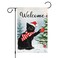 Louise Maelys Merry Christmas Black Cat Garden Flag 12x18 Double Sided, Burlap Welcome Winter Tree Yard Flags for Xmas Outside Outdoor Decoration (ONLY FLAG)