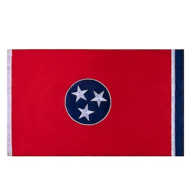 ZSDI Tennessee State Flag 3x5 FT,Heavy Duty Nylon 210D Outdoor UV Fade Resistant Tennessee Flag,Embroidered Stars，Sewn Stripes and Tough Brass Grommets TN Flag&ensp;(3 by 5 Foot)