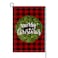 Christmas Garden Flag Vertical Double Sided Red Black Buffalo Plaid Boxwood Wreath Garden Flag, Christmas Winter Holiday Farmhouse Yard Outdoor Decoration 12.5 x 18 Inch