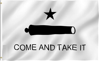 Come and Take It Texas Gonzales Flag, 3x5 ft, Double-Sided 3x5 Outdoor/Indoor Double-Sided Embroidered UV Resistant 100% 300 Denier Nylon Fabric and Threads