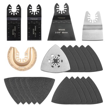 Hoteche 21Pcs Oscillating Tool Blades Set - Wood, Metal, and Sanding Accessories Kit for Multitool