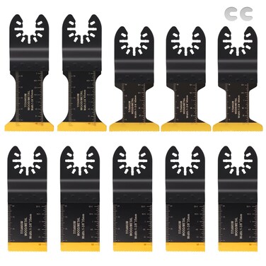 COMOWARE 35 Pcs Oscillating Tool Blade, Multi Tool Blades Kits Universal Oscillating Saw Blades Metal Cutting, Fine Tooth Multitool Blades, Quick Release Saw Blades for Metal Cutting