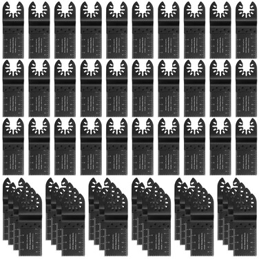 COMOWARE 52 Pcs Oscillating Tool Blade - 1-3/8&rdquo; Multi Tool Blades Kits Universal Oscillating Saw Blades, Fine Tooth Multitool Blades, Quick Release Saw Blades for Wood/Plastic/Soft Metal Cutting