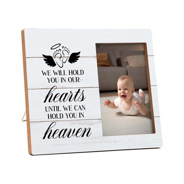 valucise Memorial Baby Pictures Frame, We Will Hold You In Our Hearts Photo Frame, Sympathy Gifts For Loss Of Loved One, Farmhouse Home Living Room Bedroom Decoration -b05