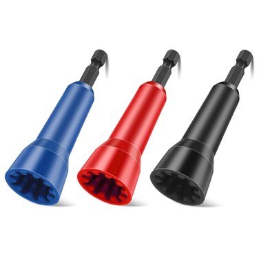 SUNJOYCO 3PCS Wire Nut Twister Tools for Drill, Wire Twisting Spinner, Wire Spin Twister Nut Connector Socket, Wire Twisting Tools with 1/4" Chuck, Wire Connector Driver Twisting Drill Attachment