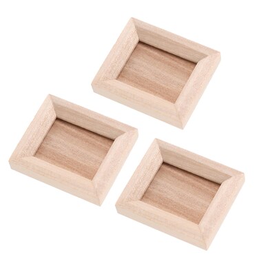 Abaodam 3pcs Doll House Photo Frame DIY Miniature House Kit Mini House Decor Accessory Mini House Ornament Small Picture Frames Mini Picture Frame Wood Accessories Vertical Section