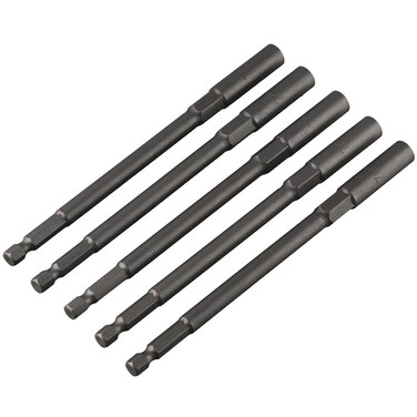 iuniq 5 Pcs 1/4" Quick-Change Hex Shank, 150mm Length Socket Wrenches Tools Set, 7mm No-Magnetic Nut Setter Driver Drill Bit Set