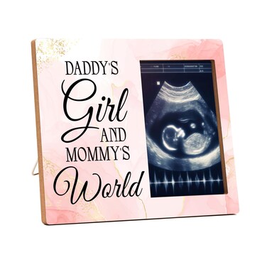 Jusitakeet Daddy's Girl and Mommy's World Baby Picture Frames, Daughter Gifts Picture Frame, New Baby Girl Gifts from Mom Dad Parents, Daughter Birthday Gift Photo Frames -A17