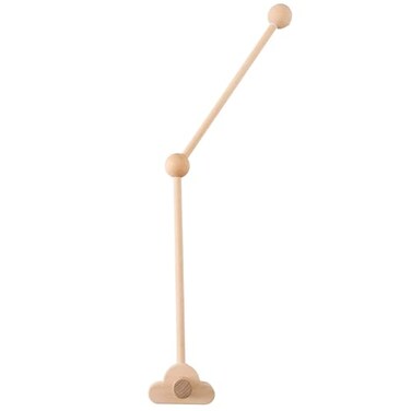 Mobile Arm for Baby Crib Holder Bracket Hanger with Detachable, Adjustable, Wooden Cloud Design   Cute Stand for Cot Bed Bell, Wind Chimes, Music Box Attachment (27.6in, 1PC)