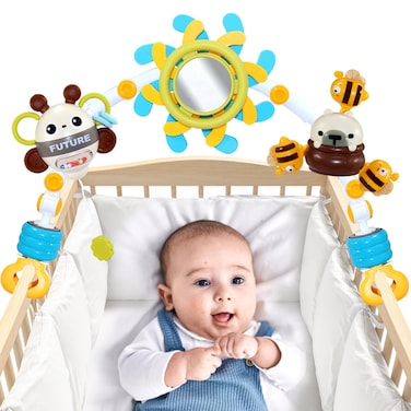 JAWOJOWA Crib Mobile Toys for Baby,Stroller Arch Toys for Baby，Mobile for Bassinet, Detachable Baby Hanging Toys ，Crib Toys for Toddler Baby Infants Newborn Boys Girls