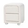 Baxton Studio Bonilla Teddy-Bear Fabric Nightstand, 2-Drawer, White