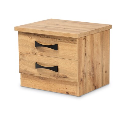 Baxton Studio Colburn Nightstand, Oak Brown
