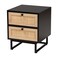 Baxton Studio Declan End Table, 2-Drawer, Espresso Brown/Black