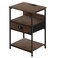 FURWOO Bed Side Table with Charging Station 3-Tier Storage Industrial nightstand with Drawers Good for Bedroom Living Room Rustic Brown