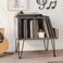 Tohomeor Vinyl Record Player Stand Turntable Stand LPs Album Storage Cabinet Wooden Sofa End Table Media Audio Video Turntables Stand Nightstand for Bedroom Living Room Office (Grey)