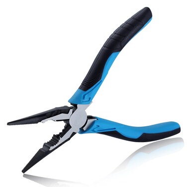 SPEEDWOX 6 Inch Long Nose Pliers High Leverage Long Nose Pliers Needle Nose Pliers with Wire Cutter Long Nose Cutting Pliers Serrated Jaw Pliers for Home Fishing Jewelry Crafts Cutting and Bending