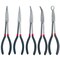 Socpuro 5Pcs Long Reach Pliers Set, 11 inch Long Needle Nose Pliers Set, 25&deg; /45&deg;/ 90&deg; Bent Nose Pliers Long Reach Straight Plier O-Shape Spark Plug Plier for Narrow Spaces