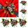 6 Pieces Christmas Napkin Rings Holder Buckle Berry Napkin Rings Christmas Pinecones Napkin Ring Snowy Pine Cone Napkin Ring Xmas Serviette Buckle for Christmas Dinner Table Gathering Decor