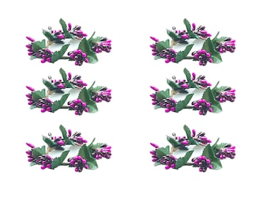 VOOKURA 6-Piece deep red Full Berry Napkin Ring, Tiny Candle Holder Candle Ring, Table Decoration, Mini Wreath, Christmas, Halloween, Valentine's Day Thanksgiving Feast, 1.6 "Inner Diameter