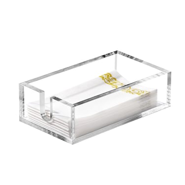 Acrylic Napkin Holder, Clear Modern Design Guest Towel Holder Tray for Bathroom, Acrylic Hand Towel Holder for Bathroom, Kitchen, Acrylic Tray Perfect for Paper Hand Towels &amp; Bathroom Accessories