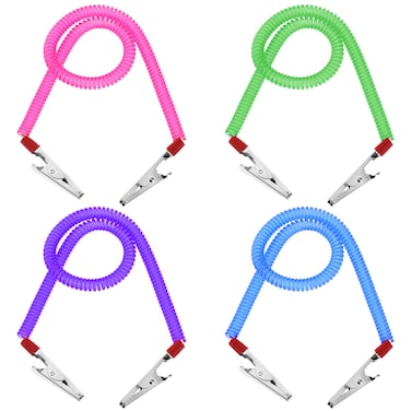 4Pcs Bib Holder Clip Dental Napkin Clip, Neck Chains with Metal Clips for Dental Clinic, Colorful Dentist Bib Holder Clip Napkin Dental Bib Clips for Bibs Face Cover Kids Adult and Elderly