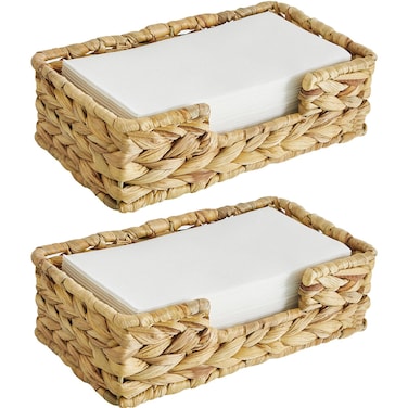 2 Pieces Napkin Holder for Bathroom Water Hyacinth Bathroom Napkin Holder Tray Napkin Towel Holder Guest Towel Holder Tray for Bathroom Kitchen Restaurant