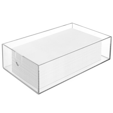 WYOMER Acrylic Napkin Holder, Rectangle Towel Holder Tray for Bathroom, Clear Modern Design Guest Towel Holder for Bathroom, Kitchen, Acrylic Tray Perfect for Paper Hand Towels &amp; Bathroom Accessories