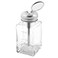 180 ml/6 oz Clear Glass Push Down Dispenser Bottle Refillable Square Pump Dispenser Bottle Container with Metal Flip Cap for Alcohol Liquid Nail Polish Remover Makeup Remover Toner