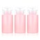 Corconess 3 Pack Acetone Dispenser Push Down Pump Dispenser Nail Polish Remover Pump Alcohol Dispenser 4OZ/120ML Empty Pink Travel Bottle for Nail Polish Remover,Makeup Remover,Micellar Water,Toner