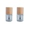 lasenersm 2 Pieces 10ml Empty Nail Polish Bottles with Bamboo Cap and Brush Refillable Nail Polish Glass Bottles Cylindrical Glass Bottles Vials Containers for DIY Nail Art