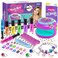 BATTOP Kids Nail Polish Set for Girls - Nail Art Kit for Girls Ages 7-12 with Kids Nail Dryer &amp; Fake Nail &amp; Nail Sticker &amp; Water Based Nail Polish Nail Art Pen - Toys Gifts for Girls Ages 6-12