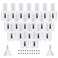 Agidea 20PCS Empty Nail Polish Bottles with Brush White Cap, 10ML Empty Clear Glass Refillable Nail Fingernail Polish Bottles Circle with mixing beads &amp; Funnels, 0.35 OZ