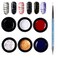 LiBiuty 6 Colors Spider Gel Drawing Gel Nail Polish Set Nail Art Wire Drawing Gel for Line with Double Ended Nail Dotting Brush Pen (White Black Red Gold Silver Blue)