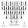 Agidea 20PCS Empty Nail Polish Bottles with Brush, Empty Refillable DIY Glass Nail Polish Bottles with Funnel &amp; Mixing Balls 15ML, Silver