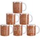 Zubebe 6 Pcs Christmas Coffee Mugs Set 11oz Gingerbread Ceramic Coffee Cups Stackable Cocoa Milk Tea Holiday Mugs Christmas Party Decor Gift for Women Family Friends Colleagues