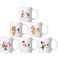 FoldTier 6 Pcs Christmas Mugs Set 12 Oz Merry Christmas Coffee Mug with Handle Xmas Holiday Ceramic Mugs Santa Claus Snowman Reindeer Gift Mug for Christmas Theme Party Gifts Dinner Drinks Supplies