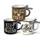 Paayna Mini But First Coffee Mug Set of 3, Rise and Grind Coffee Bean Mini Coffee Cups Tiered Tray Decor, Coffee Time Brown Black White Kitchen Coffee Bar Decorations Housewarming Gift