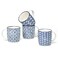 MACHUMA Set of 4 12 oz Coffee Mugs with Blue and White Geometric Patterns, Ceramic Tea Cup Set, Gift for Friends (Set 1)
