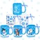 Uiifan 6 Pcs Christmas Coffee Mugs Set 12 oz Christmas Gifts Blue Themed Xmas Gifts Funny Santa Design Ceramic Coffee Mugs for Women Men Home Office Table Kitchen Decoration