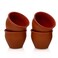 Handmade Traditional Kulhar Kulhad Chai Tea Coffee Mug Cup Cantaritos Set of 4 Glazed Earthenware Glossy Finish Clay Terracotta Artisanal Studio Pottery Mud Brown Food Safe Natural Rustic Eco-Friendly